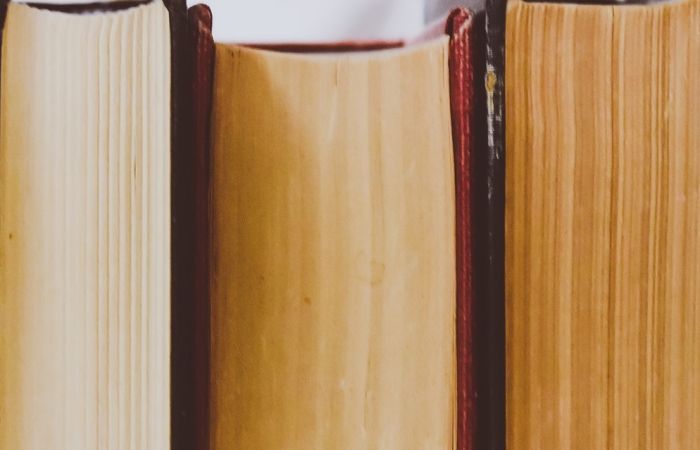 a row of books